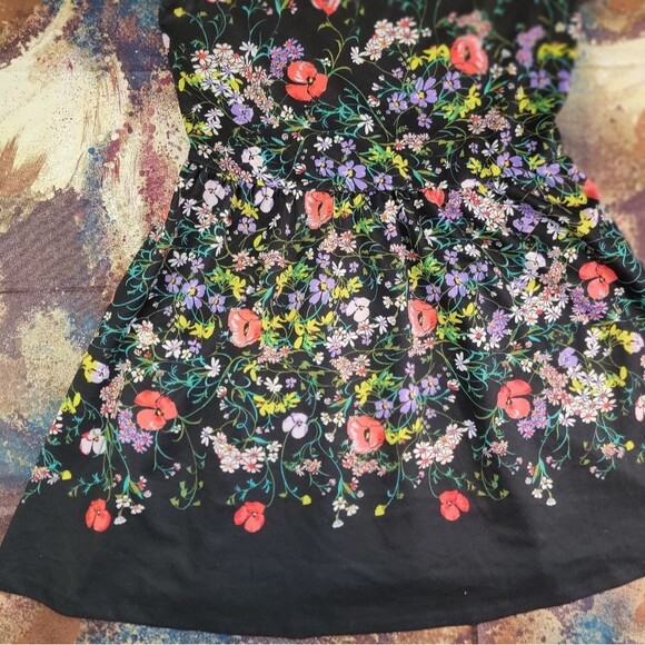 Women's Size 14 Black Multi Floral Print Sleeveless Dress BEAUTIFUL - Picture 2 of 14